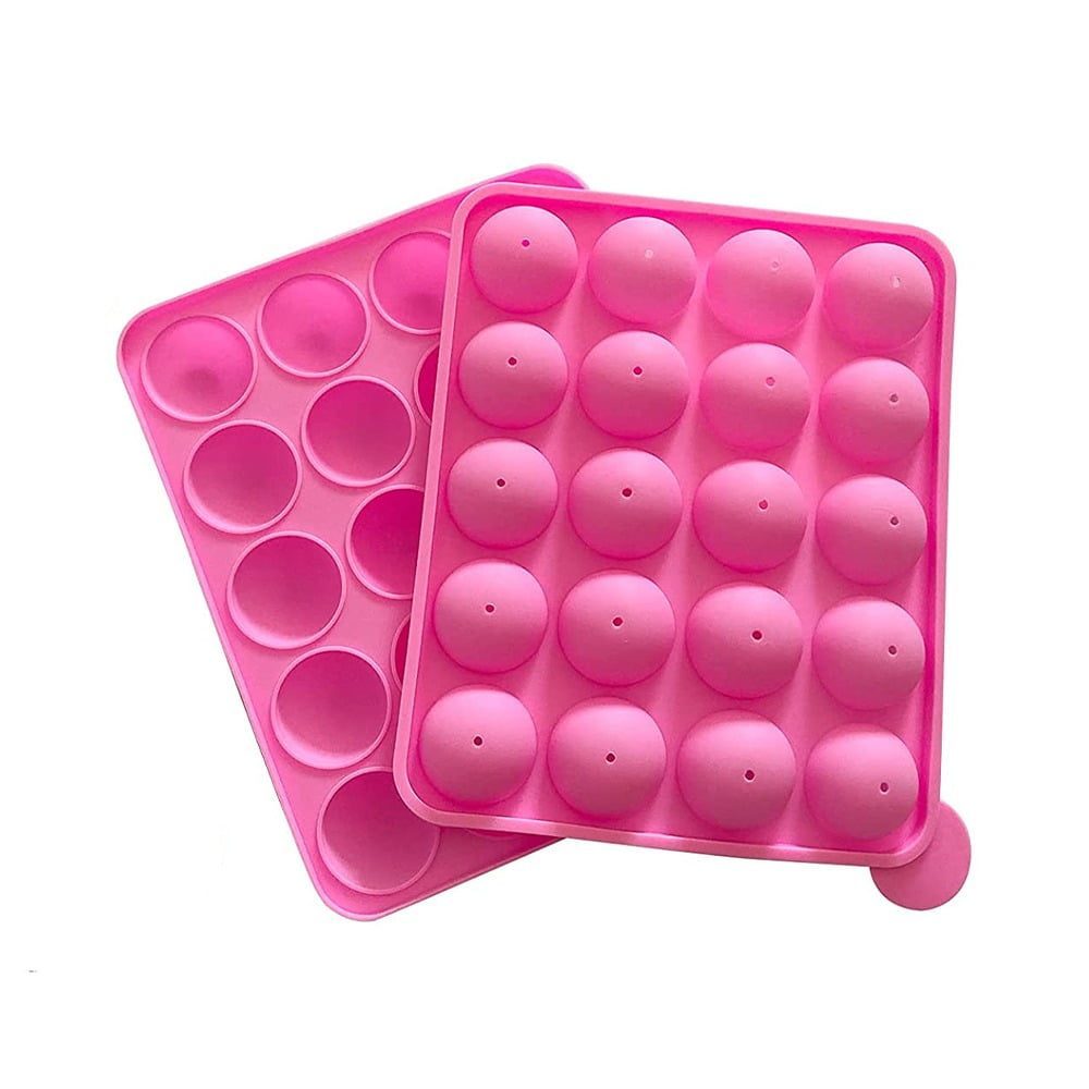 Forma silicon 20 acadele/bomboane pe bat, Quasar & Co.®, 20 betisoare, 23 x 18.5 x 4 cm, roz 3