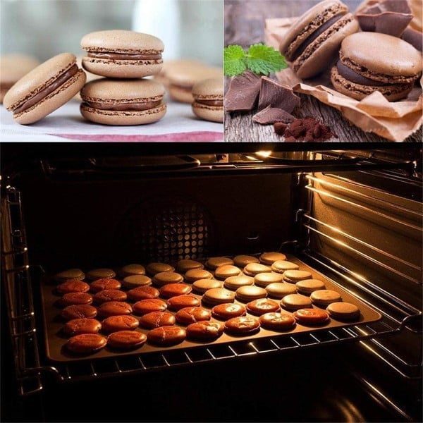 Set macarons, Quasar & Co.®., dispozitiv cu 4 duiuri si tava 48 forme, silicon, 38 x 28 cm, maro - imagine 10