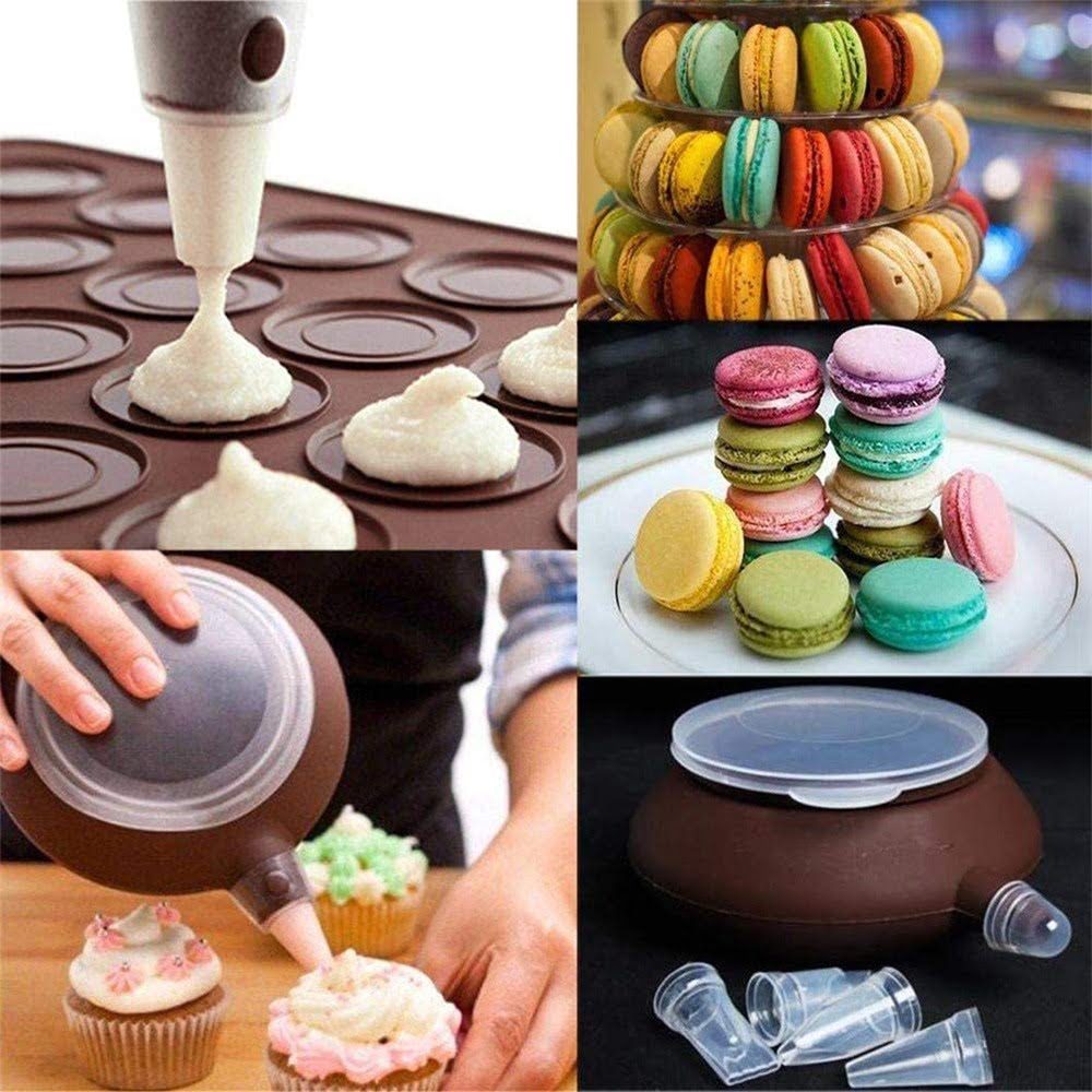 Set macarons, Quasar & Co.®., dispozitiv cu 4 duiuri si tava 48 forme, silicon, 38 x 28 cm, maro 9