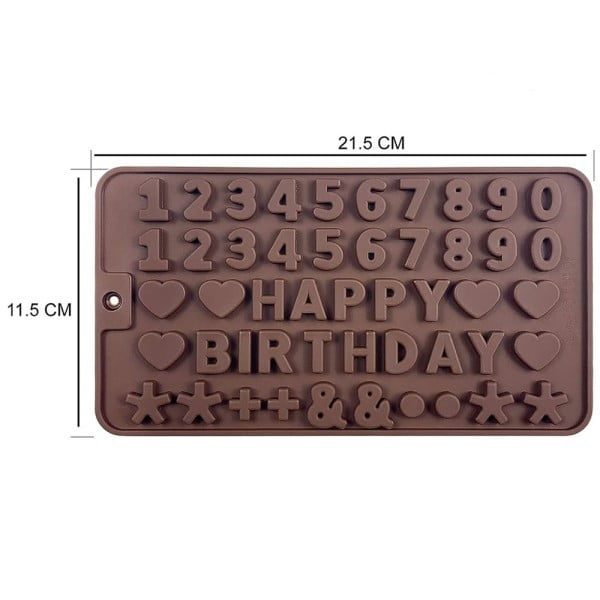 Set 2 forme silicon litere si cifre, Quasar & Co.®, pentru decorare torturi, prajituri, 21 x 11.5 cm, maro - imagine 10