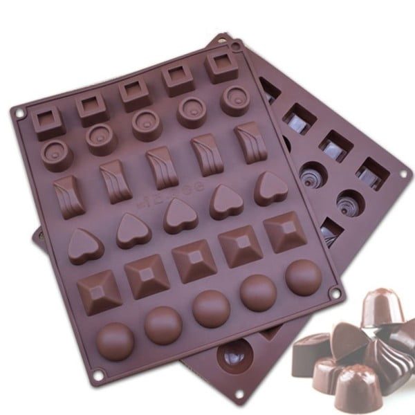 Forma silicon pentru ciocolata, Quasar & Co.®, 30 matrite bomboane sau cuburi gheata, 27 x 23 cm, maro - imagine 6
