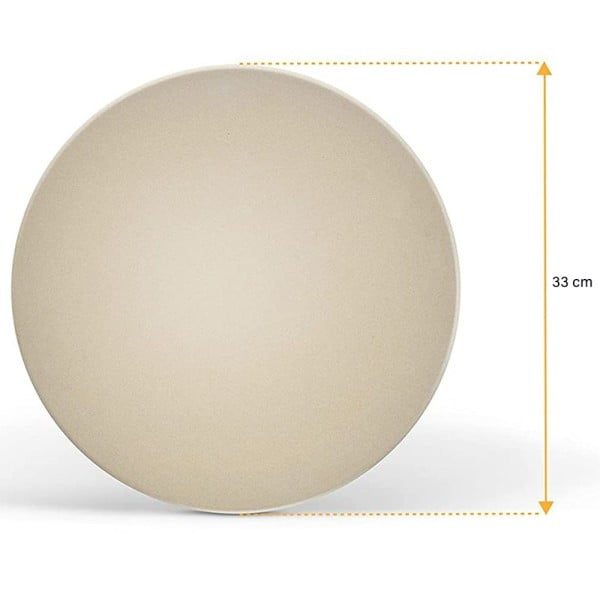 Set piatra de pizza din ceramica, cu manere si taietor Quasar & Co.®, piatra/metal/lemn, d 33 cm, crem - imagine 6