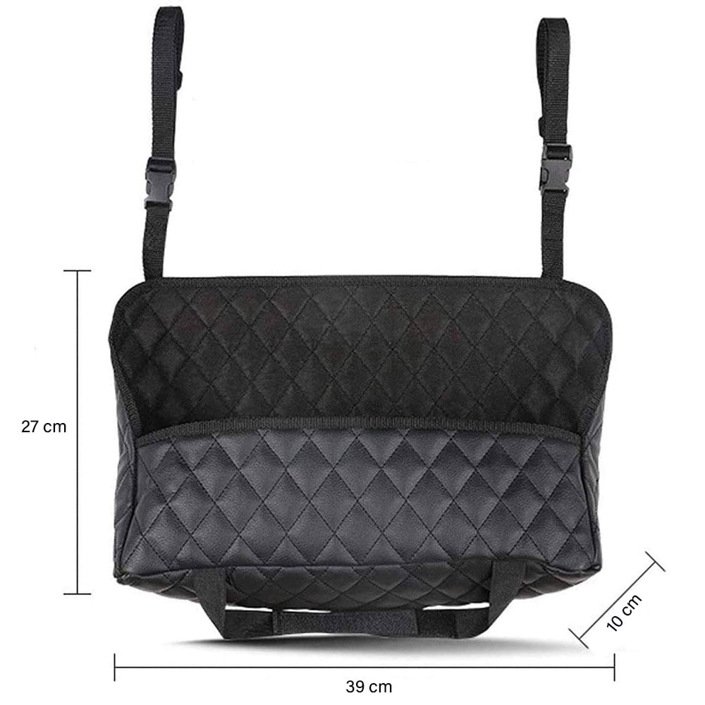 Organizator auto intre scaune, Quasar & Co.®, pentru geanta si accesorii, piele ecologica, 39 x 27 x 10 cm, negru 6
