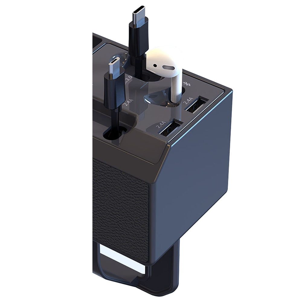 Organizator auto intre scaune, Quasar & Co.®, bluetooth, cablu incarcare IOS, cablu tip C, casca, si 2 USB-uri, ABS, negru 3 Organizator auto intre scaune, Quasar & Co.®, bluetooth, cablu incarcare IOS, cablu tip C, casca, si 2 USB-uri, ABS, negru 3