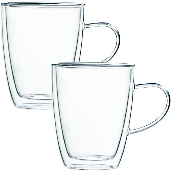 Set 2 cani cu pereti dubli Quasar & Co.®, din sticla termorezistenta, transparent, 350 ml - imagine 3