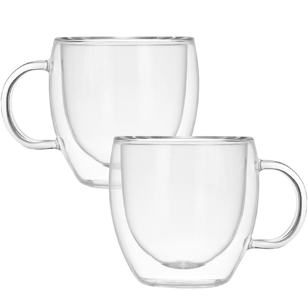 Set 2 cani cu pereti dubli Quasar & Co.®, 250 ml, termorezistenta, d 8 cm, h 9 cm, transparent 2