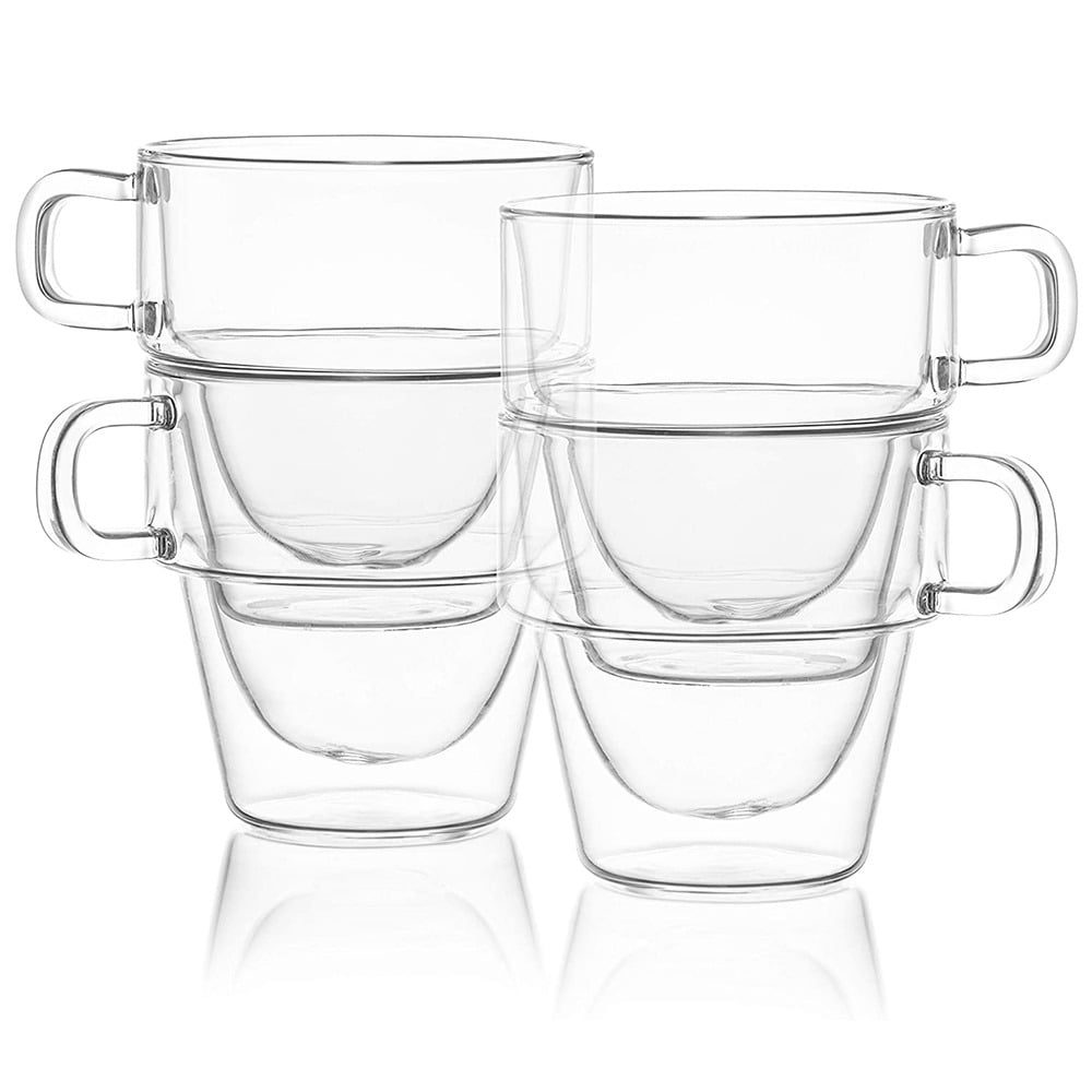 Set 4 cesti cu pereti dubli Quasar & Co.® suprapozabile, sticla termorezistenta, transparente, 250 ml 3 Set 4 cesti cu pereti dubli Quasar & Co.® suprapozabile, sticla termorezistenta, transparente, 250 ml 3