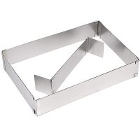 Forma reglabila tort/prajituri cu despartitor, Quasar & Co.®, extensibila, inox, 28,5-53,5 cm x 17,5-33 cm, argintiu 11