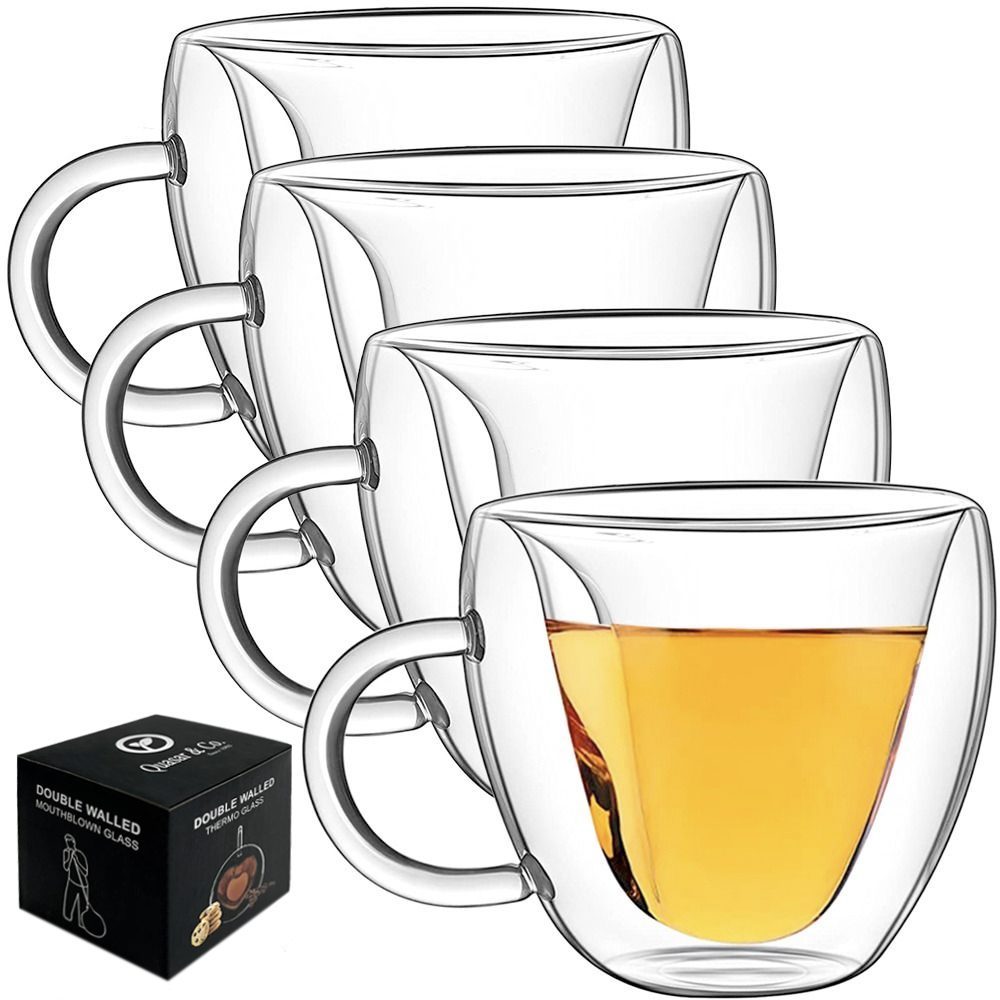 Set 4 cesti cu pereti dubli, Quasar & Co.®, 250 ml, interior forma inima, termorezistenta, transparent 2 Set 4 cesti cu pereti dubli, Quasar & Co.®, 250 ml, interior forma inima, termorezistenta, transparent 2