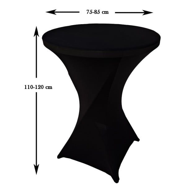 Set 6 huse masa evenimente, Quasar & Co.®, huse elastice, fete de masa elastice pentru masa cocktail, d 75-85 cm, h 110-120 cm, negru - imagine 8