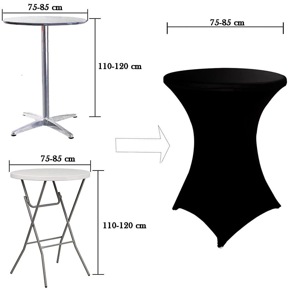 Set 6 huse masa evenimente, Quasar & Co.®, huse elastice, fete de masa elastice pentru masa cocktail, d 75-85 cm, h 110-120 cm, negru 9 Set 6 huse masa evenimente, Quasar & Co.®, huse elastice, fete de masa elastice pentru masa cocktail, d 75-85 cm, h 110-120 cm, negru 9