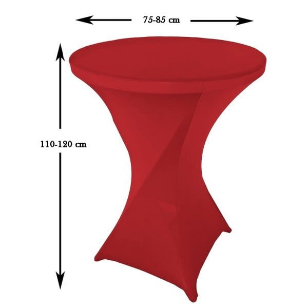 Husa masa evenimente, Quasar & Co.®, husa elastica, fata de masa elastica pentru masa cocktail, d 75-85 cm, h 110-120 cm, rosu - imagine 6