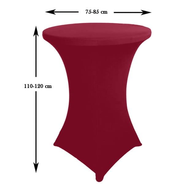 Husa masa evenimente, Quasar & Co.®, husa elastica, fata de masa elastica pentru masa cocktail, d 75-85 cm, h 110-120 cm, visiniu - imagine 5