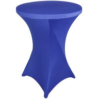 Husa masa evenimente, Quasar & Co.®, husa elastica, fata de masa elastica pentru masa cocktail, d 75-85 cm, h 110-120 cm, albastru royal 7