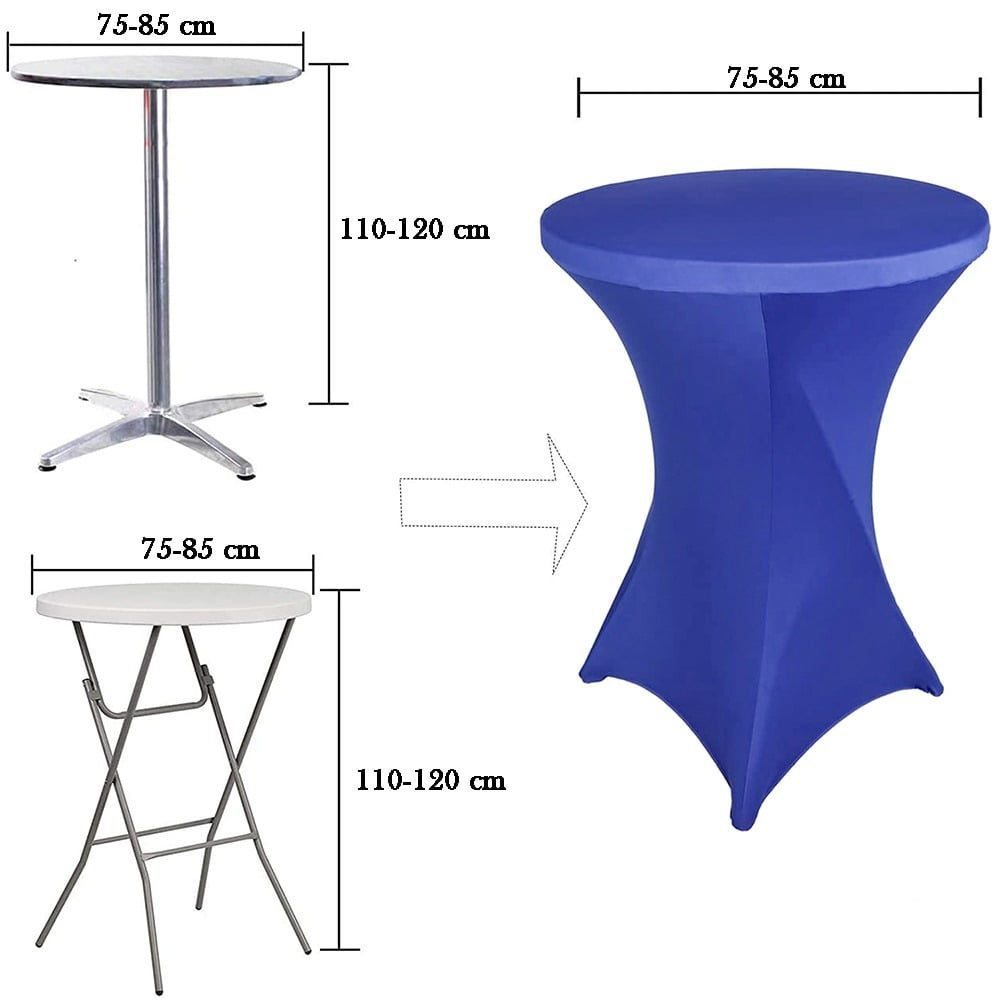 Husa masa evenimente, Quasar & Co.®, husa elastica, fata de masa elastica pentru masa cocktail, d 75-85 cm, h 110-120 cm, albastru royal 6