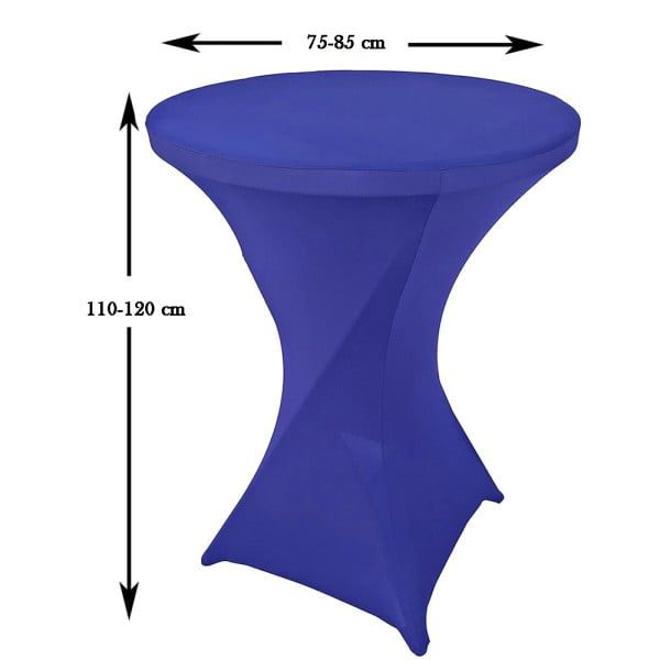Husa masa evenimente, Quasar & Co.®, husa elastica, fata de masa elastica pentru masa cocktail, d 75-85 cm, h 110-120 cm, albastru royal - imagine 5