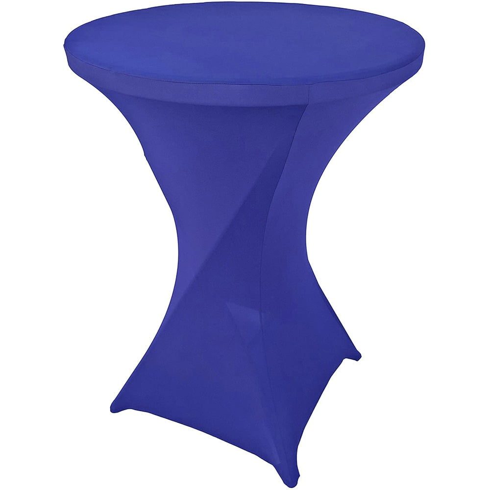 Husa masa evenimente, Quasar & Co.®, husa elastica, fata de masa elastica pentru masa cocktail, d 75-85 cm, h 110-120 cm, albastru royal 2