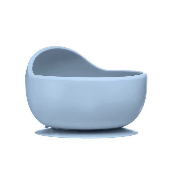 Set bavetica, bol si lingurita copii Quasar & Co.®, set hranire bebelusi, bleu prafuit - imagine 4