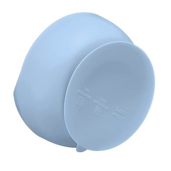 Set bavetica, bol si lingurita copii Quasar & Co.®, set hranire bebelusi, bleu prafuit - imagine 5