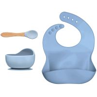 Set bavetica, bol si lingurita copii Quasar & Co.®, set hranire bebelusi, bleu prafuit 7 Set bavetica, bol si lingurita copii Quasar & Co.®, set hranire bebelusi, bleu prafuit 7