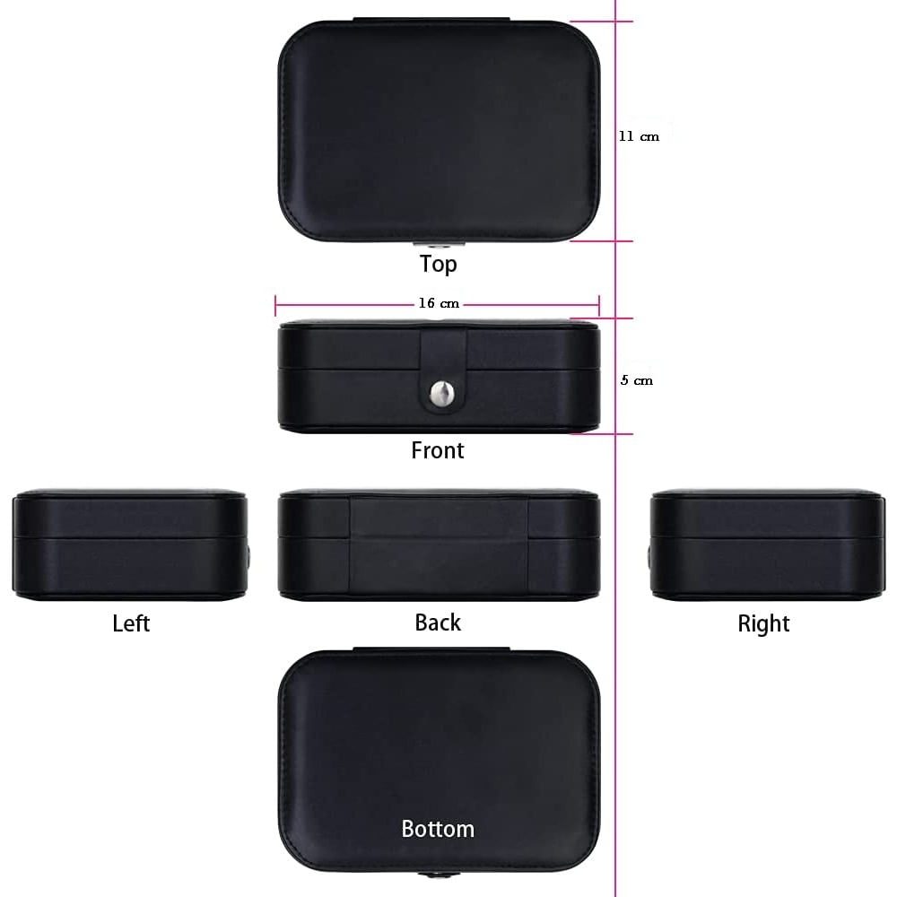 Cutie de bijuterii Quasar & Co.® pentru inele, lantisoare, bratari, organizator 2 compartimente, piele ecologica, interior catifea, 16 x 11 x 5 cm, negru 4 Cutie de bijuterii Quasar & Co.® pentru inele, lantisoare, bratari, organizator 2 compartimente, piele ecologica, interior catifea, 16 x 11 x 5 cm, negru 4
