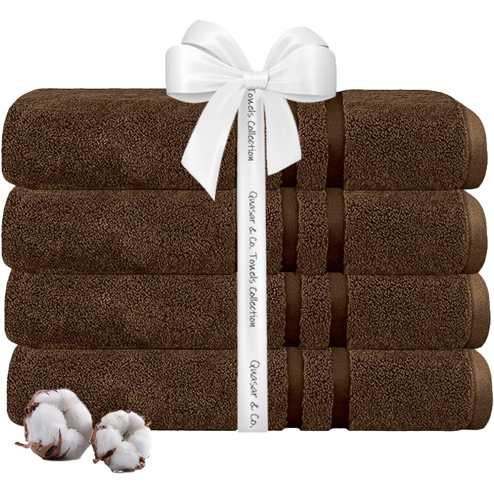 42026003-3 Set 4 prosoape baie Quasar & Co.®, 100% bumbac, 450 g/mp, 70 x 140 cm, maro