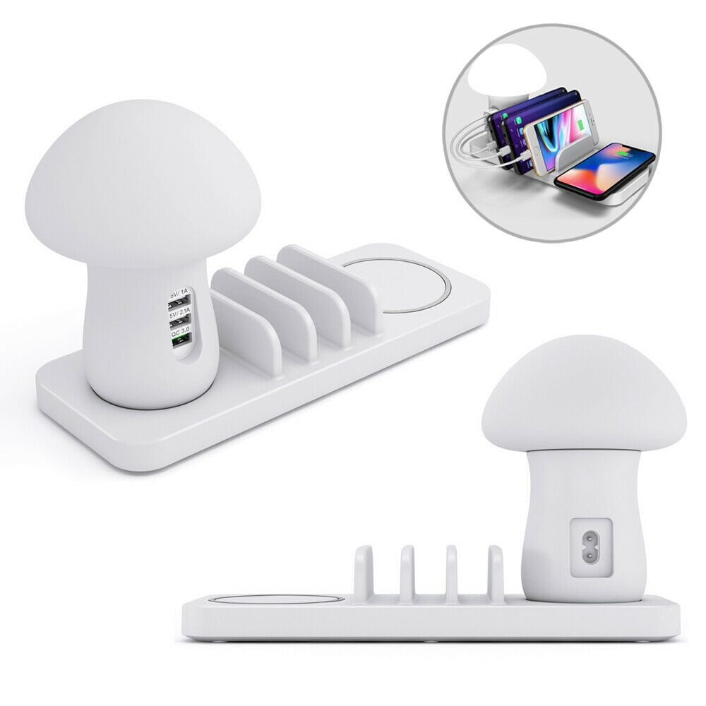Stand incarcare wireless si USB si lampa veghe, Quasar & Co.®, incarcare rapida QC 3.0, ABS, alb 4 Stand incarcare wireless si USB si lampa veghe, Quasar & Co.®, incarcare rapida QC 3.0, ABS, alb 4