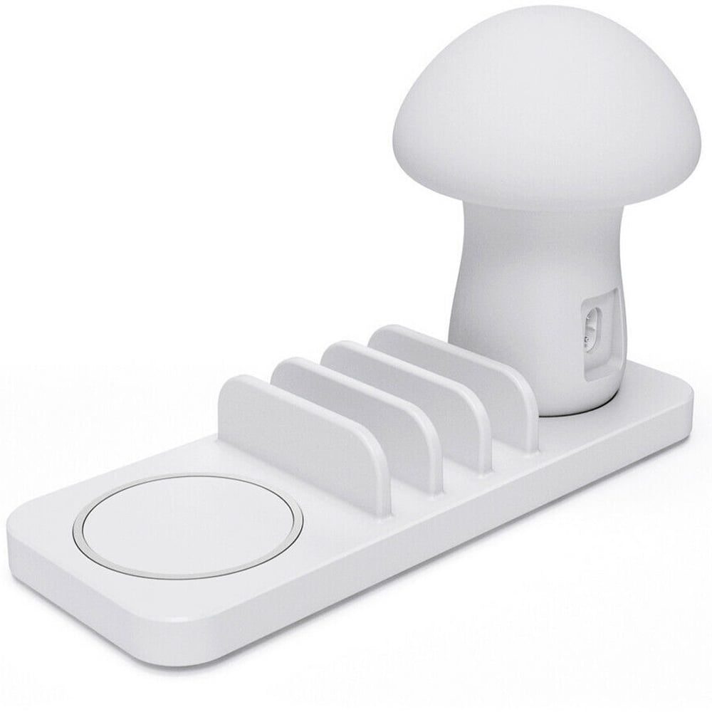 Stand incarcare wireless si USB si lampa veghe, Quasar & Co.®, incarcare rapida QC 3.0, ABS, alb 2 Stand incarcare wireless si USB si lampa veghe, Quasar & Co.®, incarcare rapida QC 3.0, ABS, alb 2