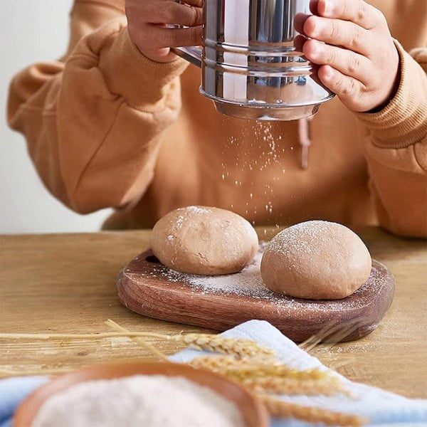 Set patiserie/cofetarie cu forma reglabila tort/prajituri si sita faina gradata, Quasar & Co.®, inox, 28,5-53,5 cm x 17,5-33 cm/ 9.5 x 10.5 cm, 350 g, argintiu - imagine 10