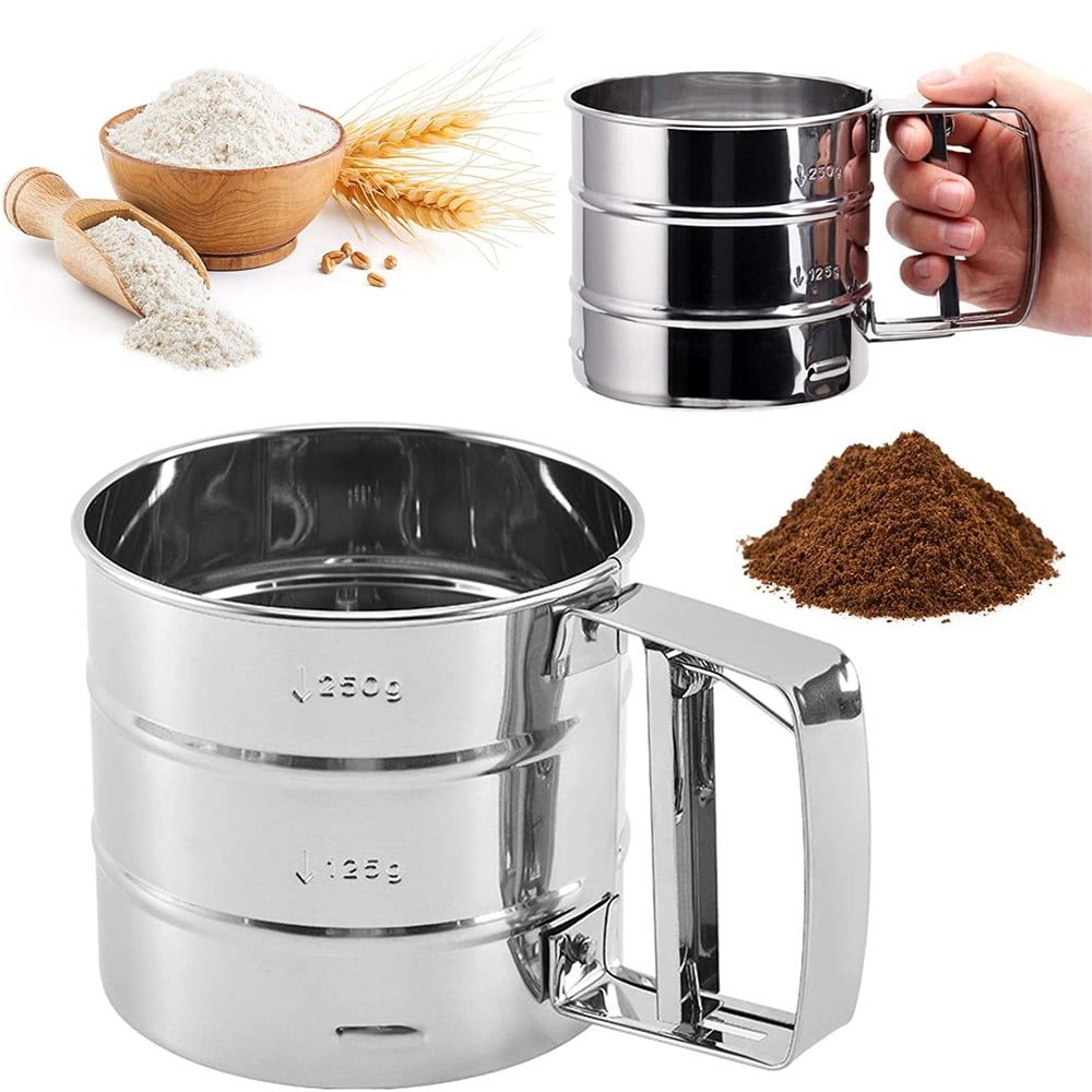 Set patiserie/cofetarie cu forma reglabila tort/prajituri si sita faina gradata, Quasar & Co.®, inox, 28,5-53,5 cm x 17,5-33 cm/ 9.5 x 10.5 cm, 350 g, argintiu 3 Set patiserie/cofetarie cu forma reglabila tort/prajituri si sita faina gradata, Quasar & Co.®, inox, 28,5-53,5 cm x 17,5-33 cm/ 9.5 x 10.5 cm, 350 g, argintiu 3