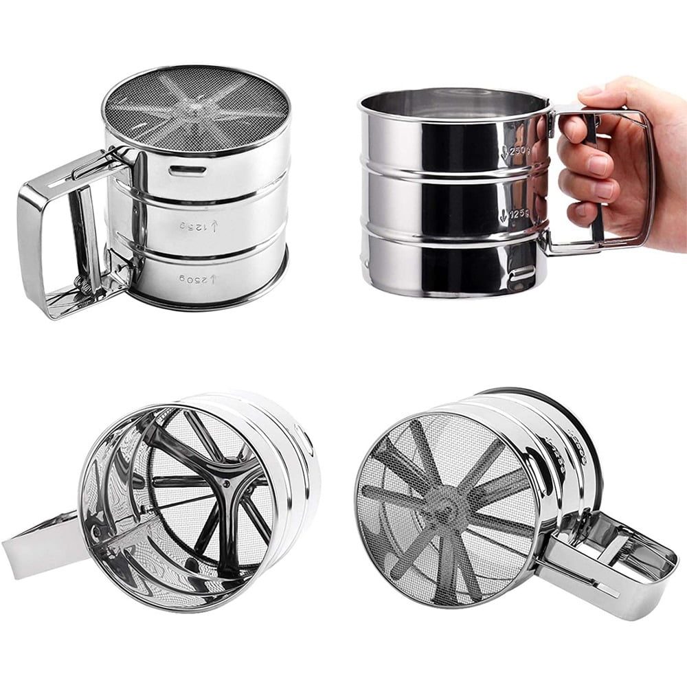 Set patiserie/cofetarie cu forma reglabila tort/prajituri si sita faina gradata, Quasar & Co.®, inox, 28,5-53,5 cm x 17,5-33 cm/ 9.5 x 10.5 cm, 350 g, argintiu 4 Set patiserie/cofetarie cu forma reglabila tort/prajituri si sita faina gradata, Quasar & Co.®, inox, 28,5-53,5 cm x 17,5-33 cm/ 9.5 x 10.5 cm, 350 g, argintiu 4