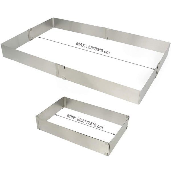 Set patiserie/cofetarie cu forma reglabila tort/prajituri si sita faina gradata, Quasar & Co.®, inox, 28,5-53,5 cm x 17,5-33 cm/ 9.5 x 10.5 cm, 350 g, argintiu - imagine 6