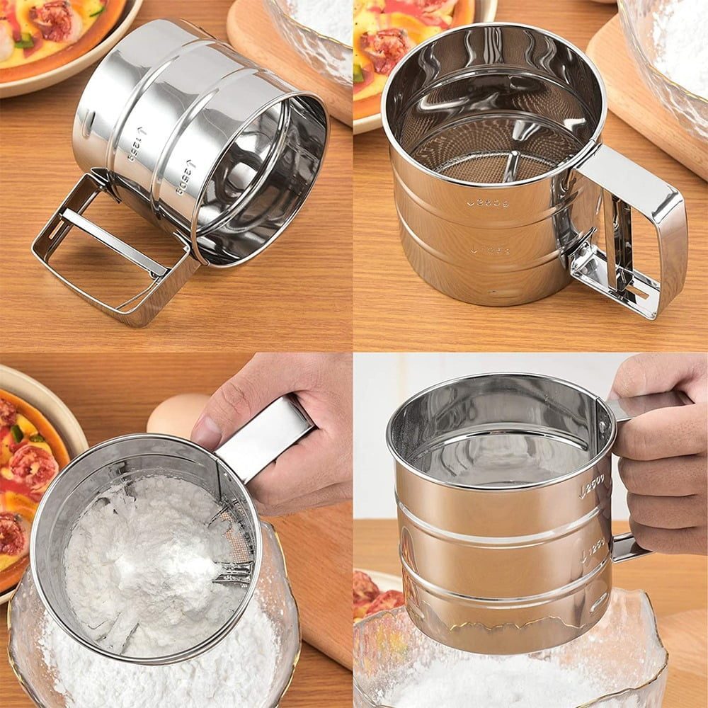 Set patiserie/cofetarie cu forma reglabila tort/prajituri si sita faina gradata, Quasar & Co.®, inox, 28,5-53,5 cm x 17,5-33 cm/ 9.5 x 10.5 cm, 350 g, argintiu 9 Set patiserie/cofetarie cu forma reglabila tort/prajituri si sita faina gradata, Quasar & Co.®, inox, 28,5-53,5 cm x 17,5-33 cm/ 9.5 x 10.5 cm, 350 g, argintiu 9