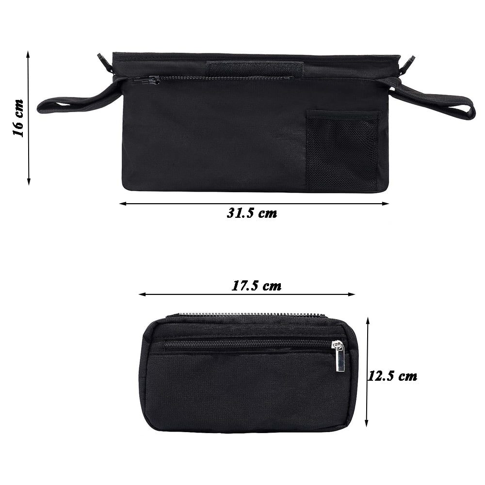 Organizator carucior Quasar & Co.®, compartimentat, geanta cu prindere universala, buzunar telefon, compartimente biberon, 31,5 x 16 x 5 cm, fas, negru 5 Organizator carucior Quasar & Co.®, compartimentat, geanta cu prindere universala, buzunar telefon, compartimente biberon, 31,5 x 16 x 5 cm, fas, negru 5