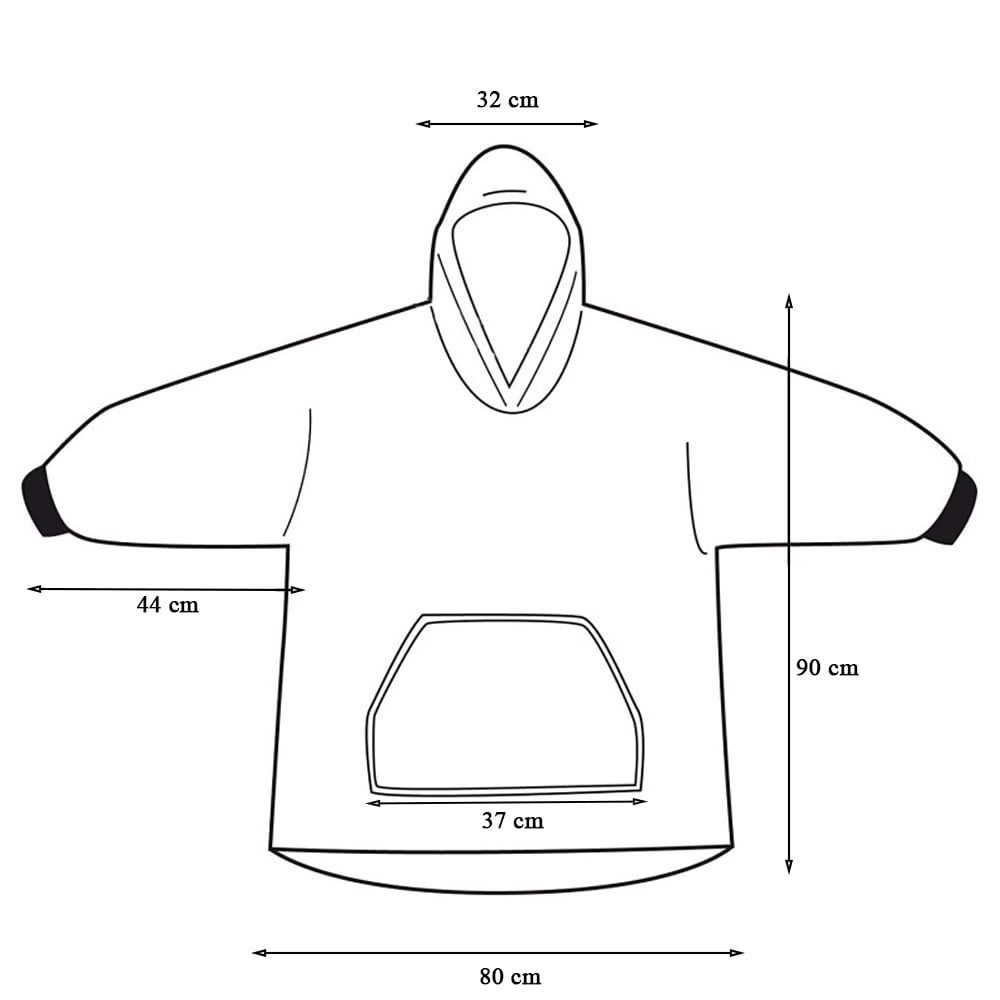 Patura cu maneci, gluga si buzunar, Quasar & Co.®, fleece captusit cu blana, poliester, marime universala, rosu 10
