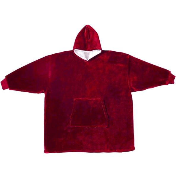 Patura cu maneci, gluga si buzunar, Quasar & Co.®, fleece captusit cu blana, poliester, marime universala, rosu - imagine 5