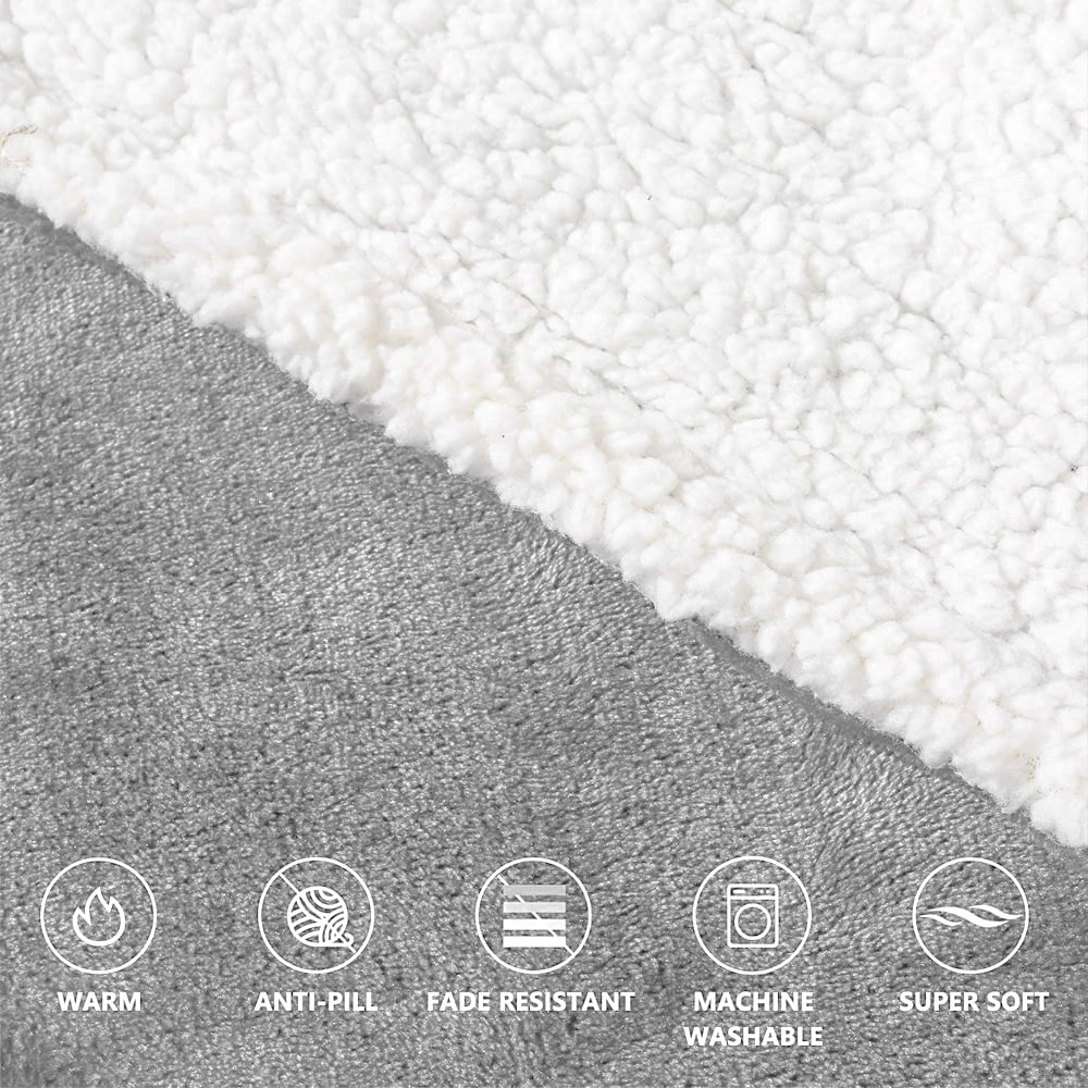 Patura cu maneci, gluga si buzunar, Quasar & Co.®, fleece captusit cu blana, poliester, marime universala, gri deschis 7 Patura cu maneci, gluga si buzunar, Quasar & Co.®, fleece captusit cu blana, poliester, marime universala, gri deschis 7