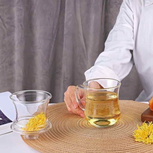 Set 2 cani cu infuzor din sticla si capac, Quasar & Co.®, Tee for one, termorezistente, sticla, 350 ml, transparent - imagine 13