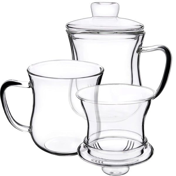 Set 2 cani cu infuzor din sticla si capac, Quasar & Co.®, Tee for one, termorezistente, sticla, 350 ml, transparent - imagine 7