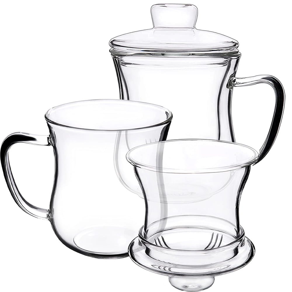 Set 2 cani cu infuzor din sticla si capac, Quasar & Co.®, Tee for one, termorezistente, sticla, 350 ml, transparent 7