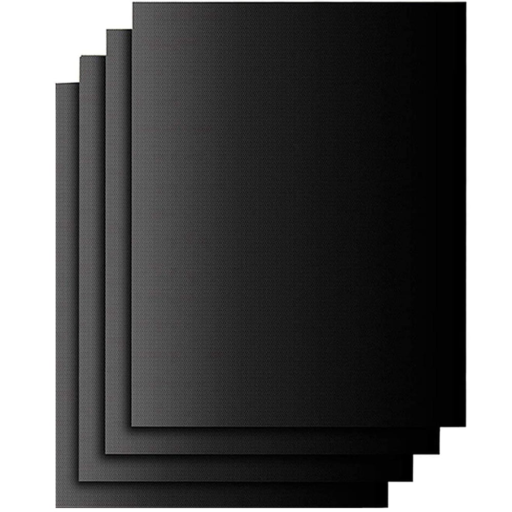 Set 4 folii antiaderente pentru gratar, Quasar & Co.®, BBQ Grill Matt, compatibile cu orice tip de gratar, teflon, 40 x 33 cm, negru 2