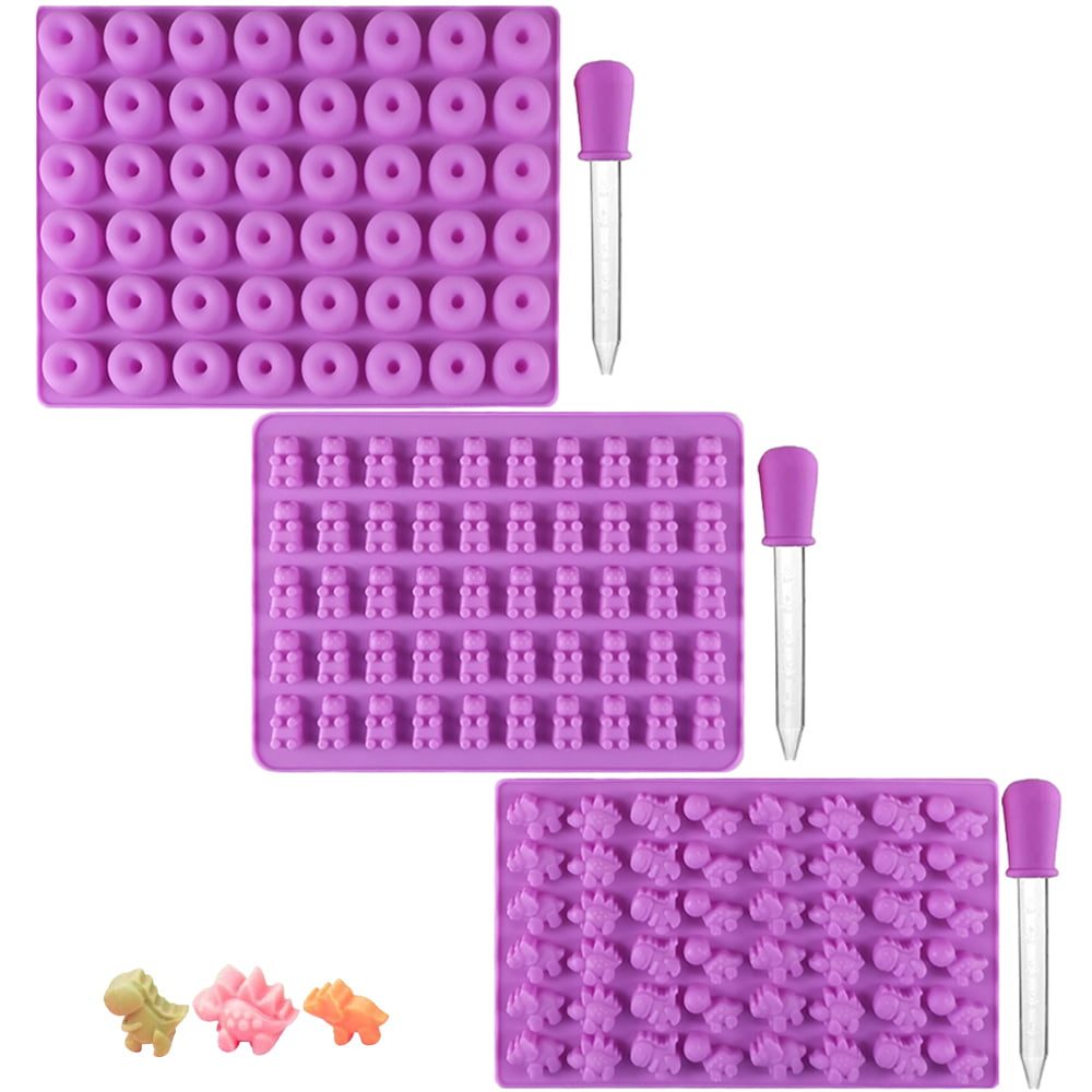 Set 3 forme jeleuri cu pipete Quasar & Co.® 146 forme, silicon, mov 3 Set 3 forme jeleuri cu pipete Quasar & Co.® 146 forme, silicon, mov 3