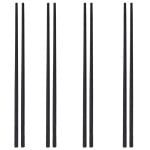 Set Hashi bete traditionale japoneze pentru mancat, Quasar & Co.®, striate, reutilizabile, pretabile calatorie/camping, fibra de sticla, 4 perechi, negru 9