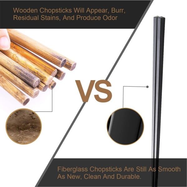 Set Hashi bete traditionale japoneze pentru mancat, Quasar & Co.®, striate, 2 perechi - imagine 8