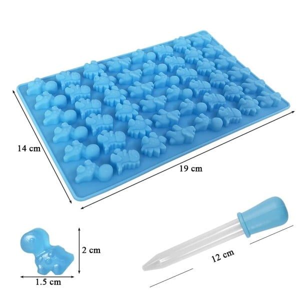 Set 3 forme jeleuri cu pipete Quasar & Co.®, 146 forme, silicon, albastru - imagine 9