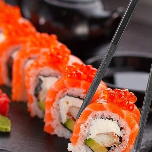 Set Hashi bete traditionale japoneze pentru mancat, Quasar & Co.®, striate, 2 perechi - imagine 4
