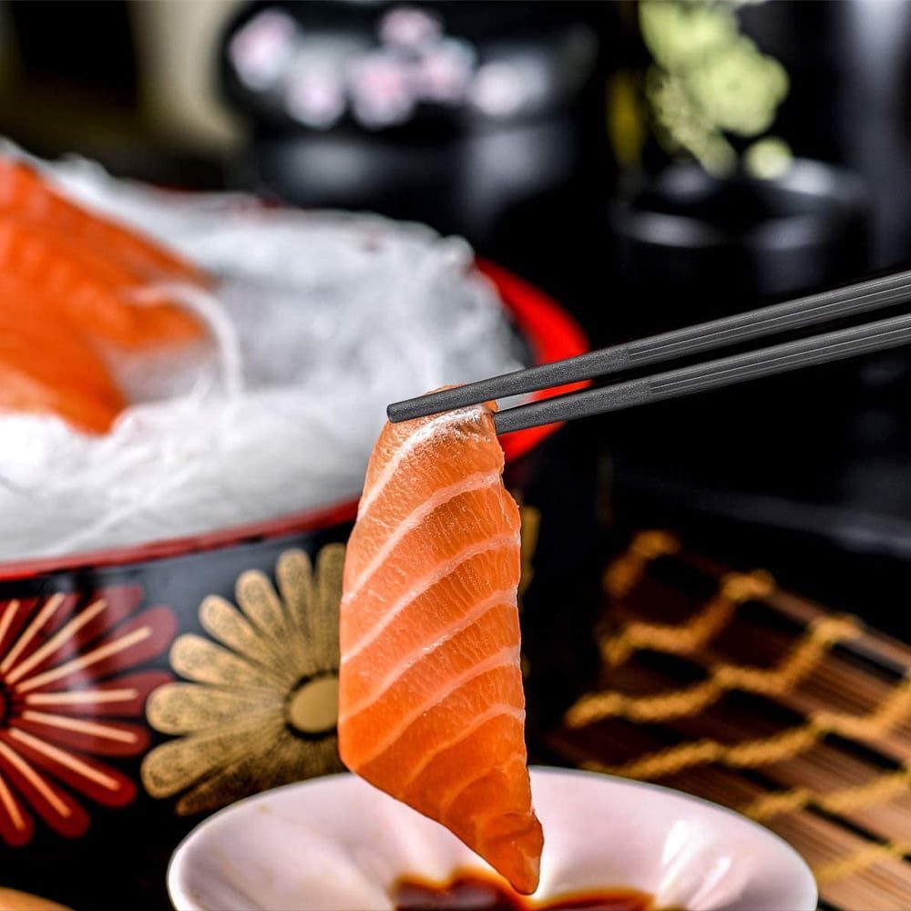 Set Hashi bete traditionale japoneze pentru mancat, Quasar & Co.®, striate, 2 perechi 5