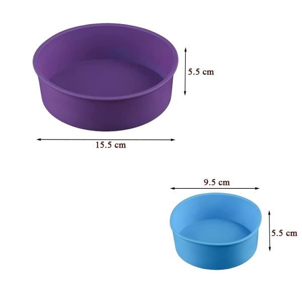 Set 4 tavi copt, Quasar & Co.®, reutilizabile, antiaderente, d 22 cm, d 20,5 cm, d 15,5 cm, d 9,5 cm, h 5,5 cm, silicon, multicolor - imagine 3