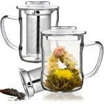 Set 2 cani ceai cu infuzor metalic, Quasar & Co.®, cu capac, termorezistente, sticla/metal, 320 ml, transparent 8
