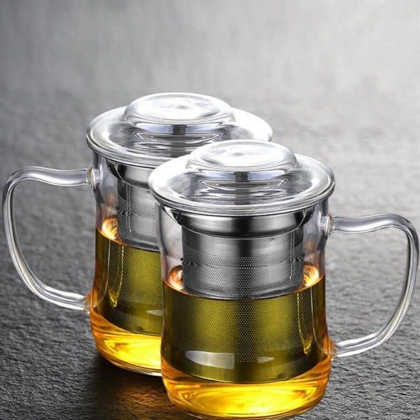 Set 2 cani ceai cu infuzor metalic, Quasar & Co.®, cu capac, termorezistente, sticla/metal, 320 ml, transparent - imagine 7